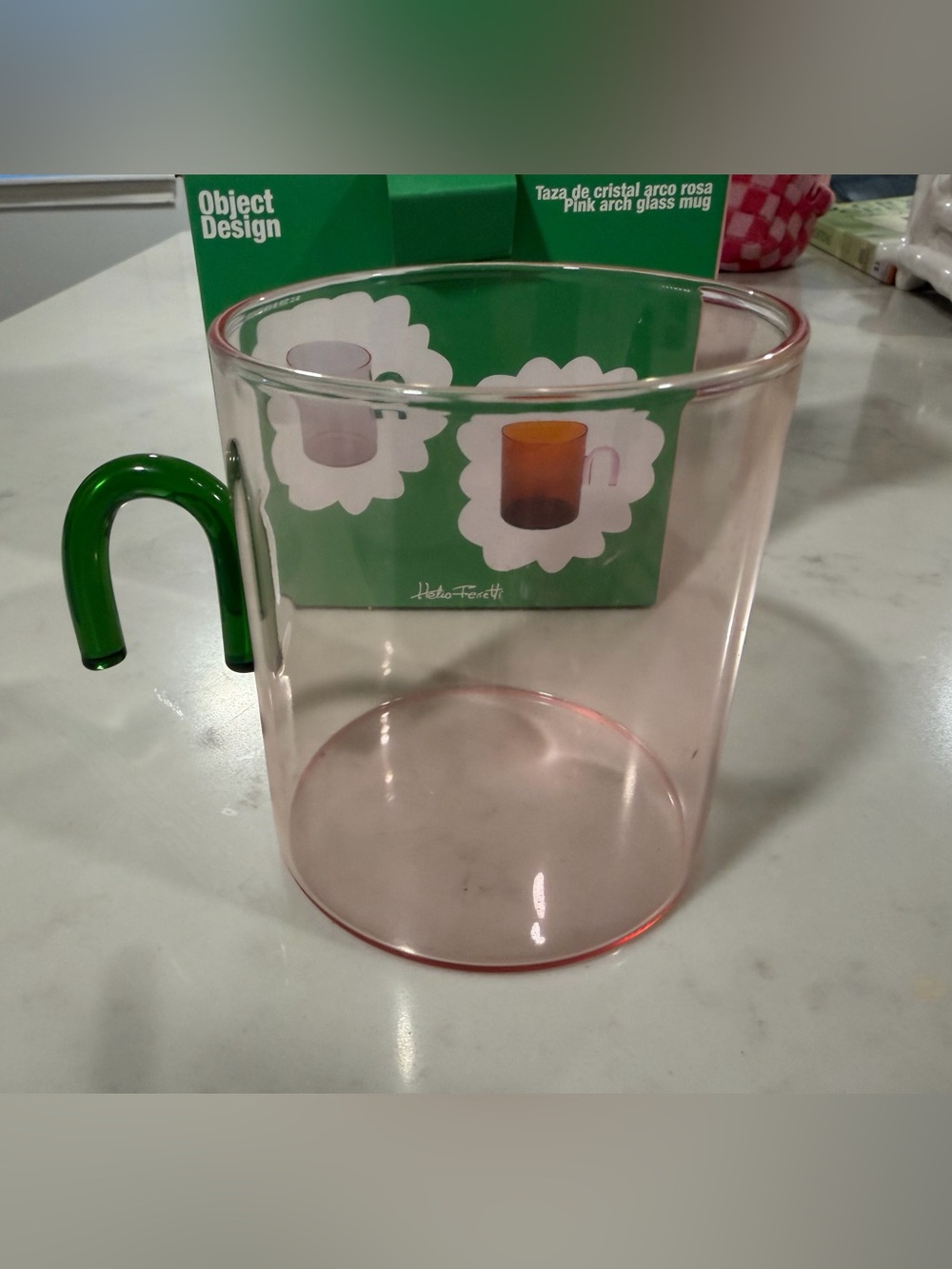 NWT Pink Arch Glass Mug